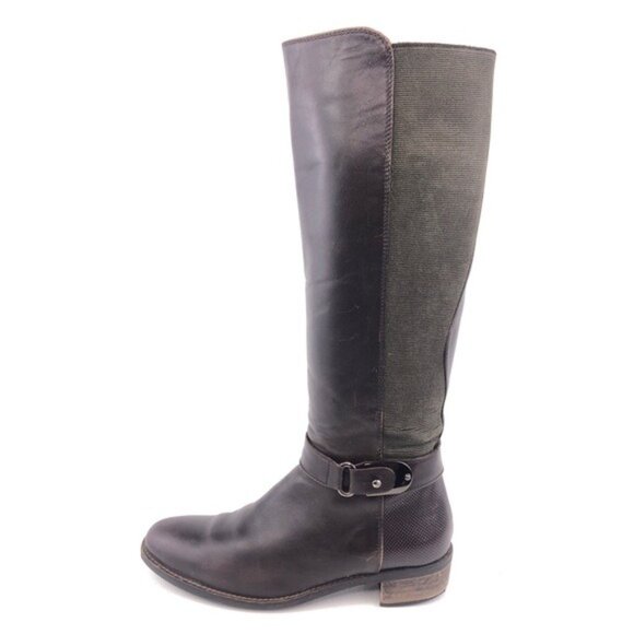 Aquatalia Brown Leather Tall Riding Boots 6 - Picture 1 of 14